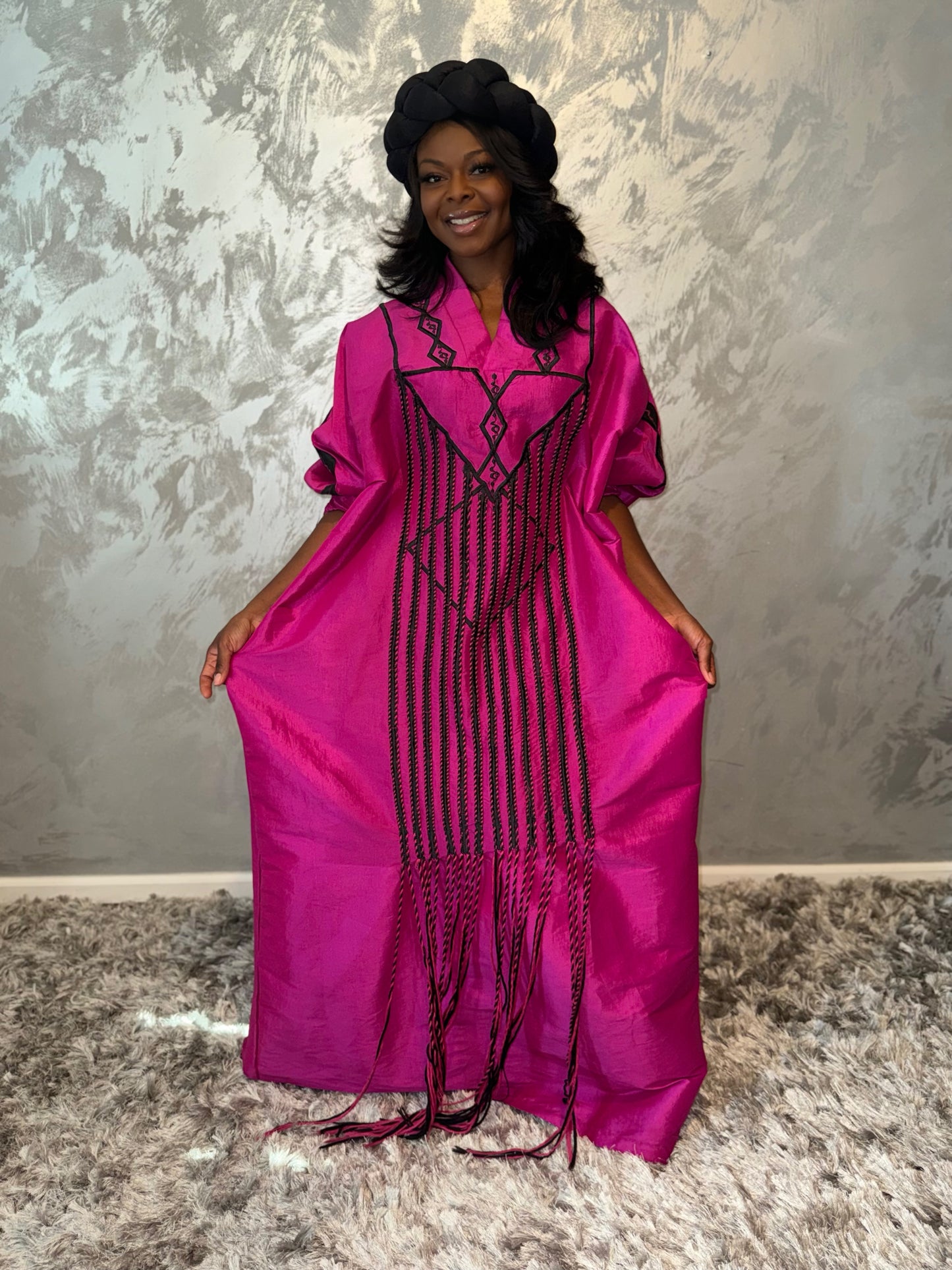 Adult Aztec Kaftan in Fuchsia