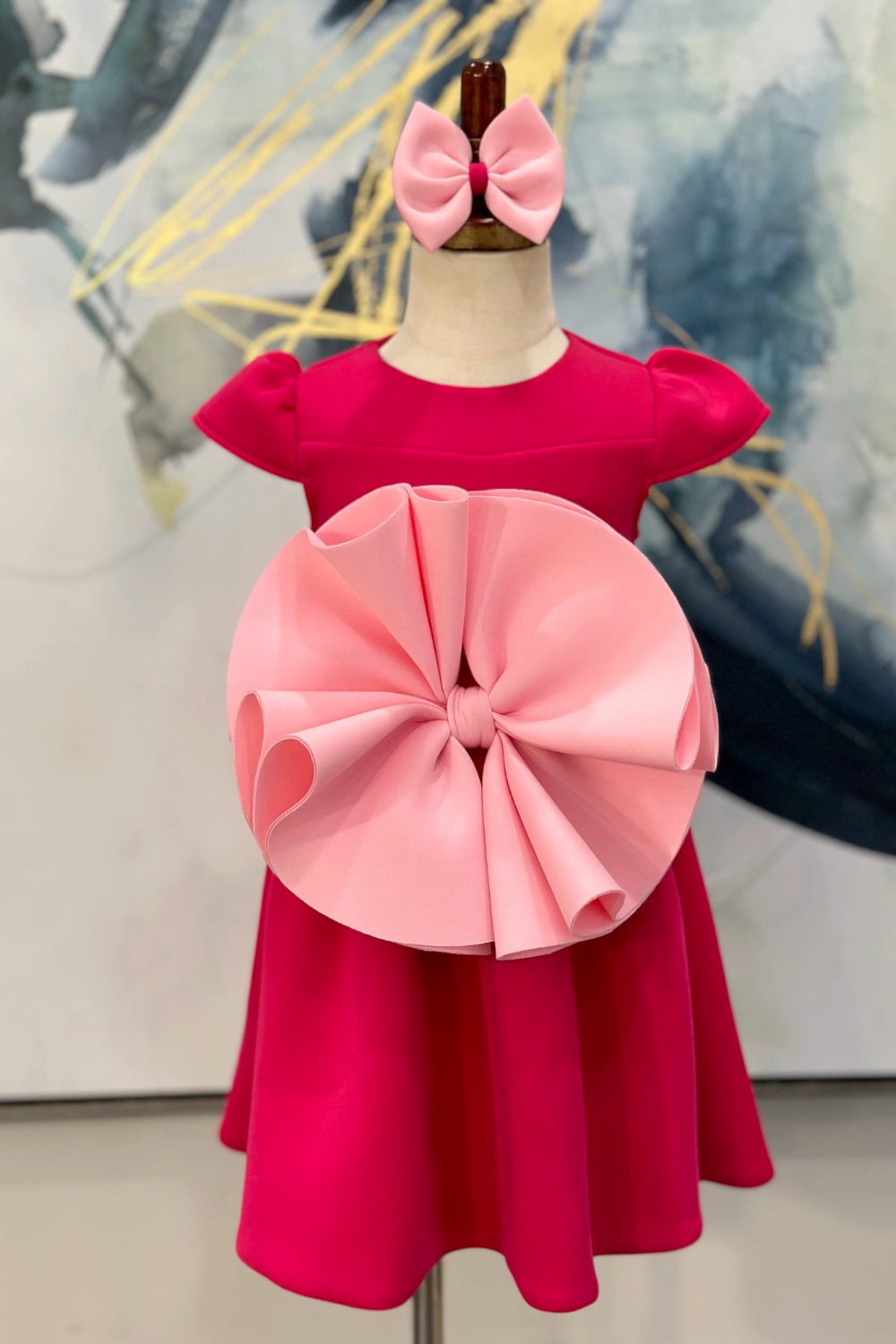 Fuchsia Pink Blossom Baby Doll Dress