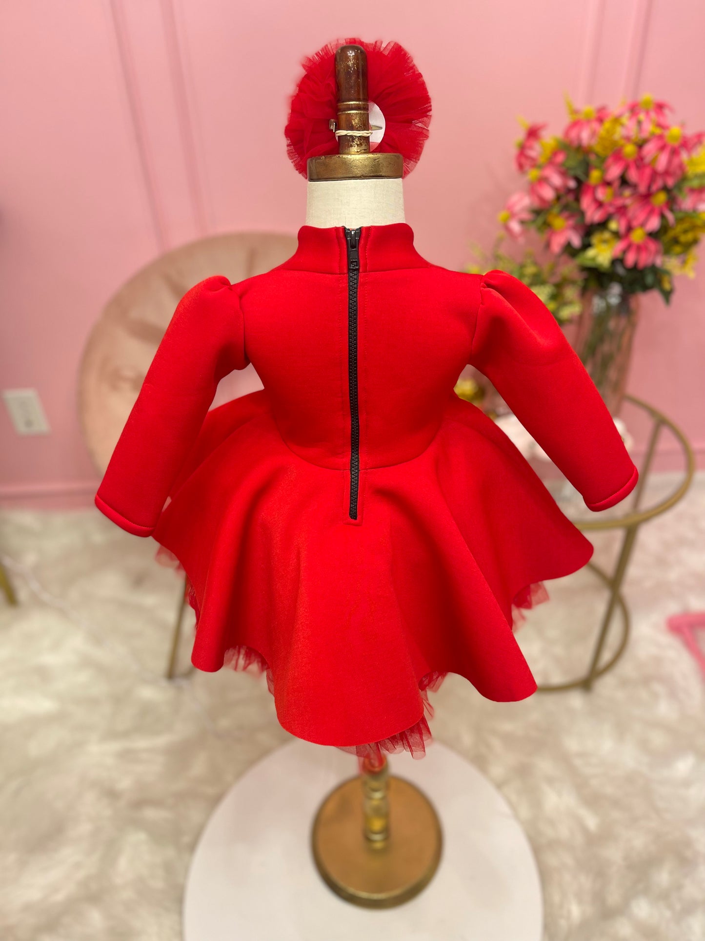 Red First Lady Dress | Luxury Holiday Toddler Dress