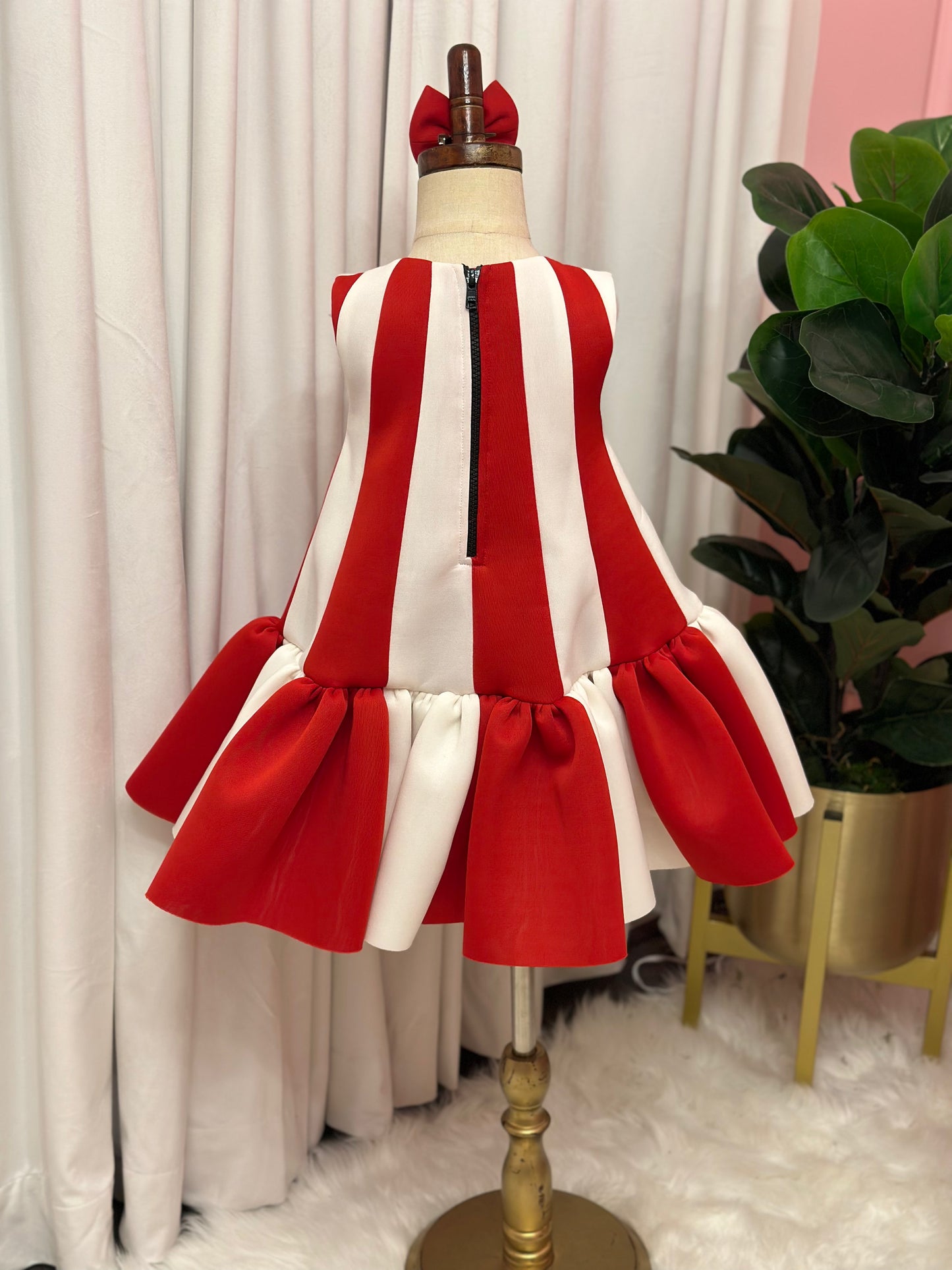 Candy Cane Dress | Luxury Holiday Toddler Dress