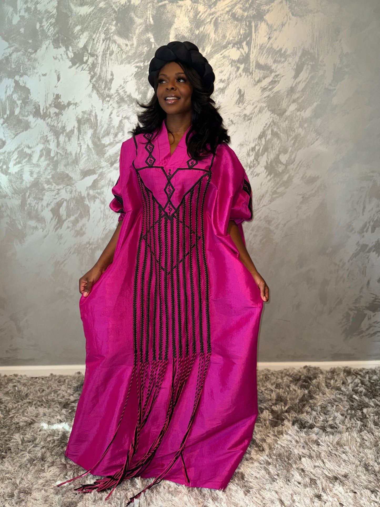 Adult Aztec Kaftan in Fuchsia