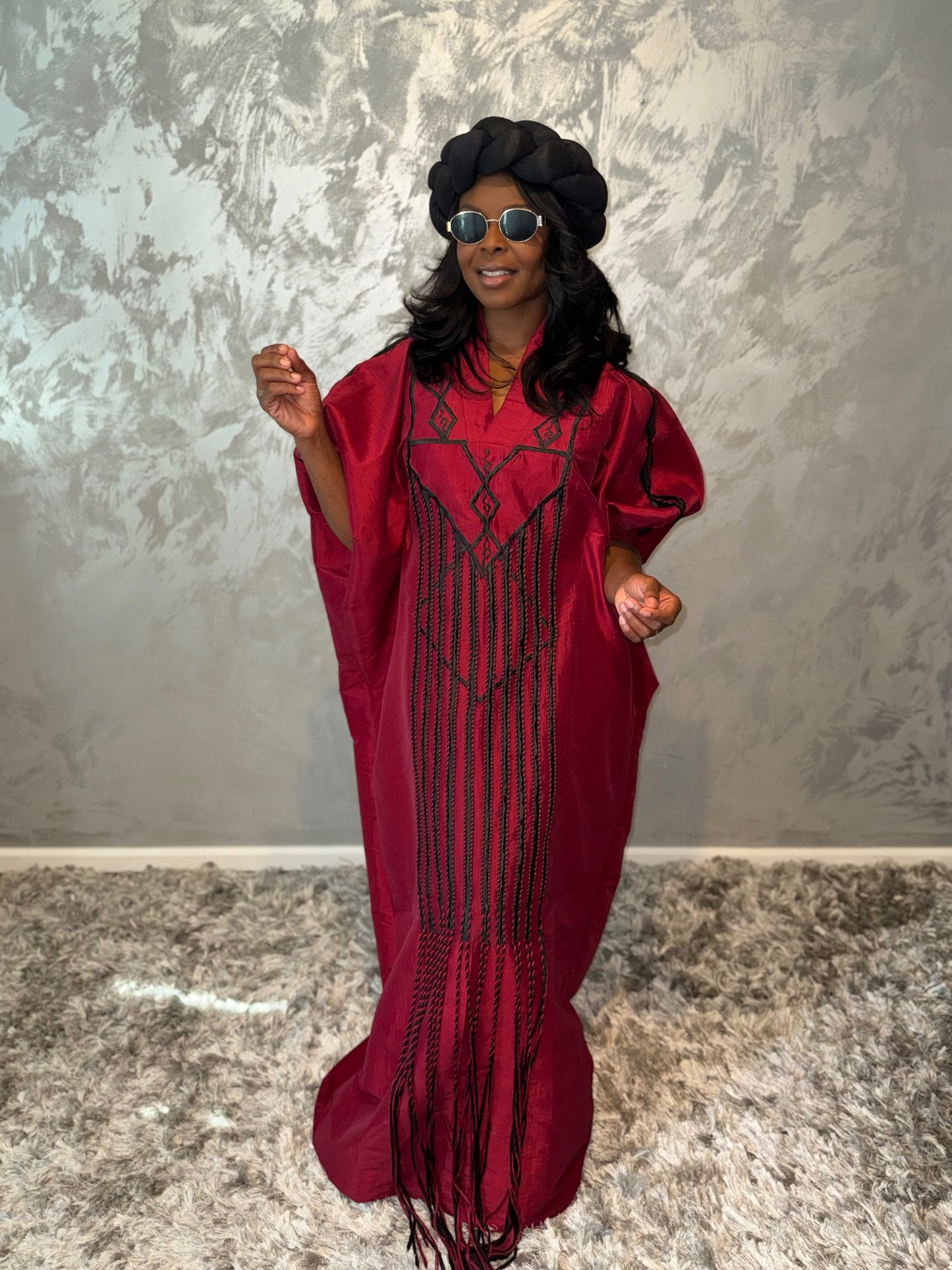 Adult Aztec Maroon Kaftan