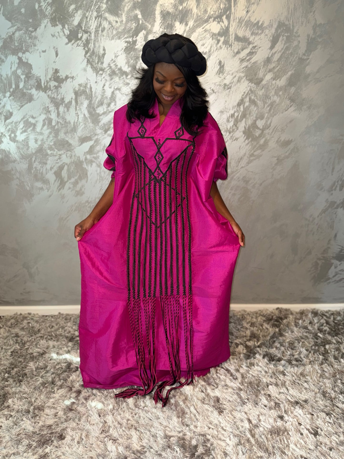 Adult Aztec Kaftan in Fuchsia