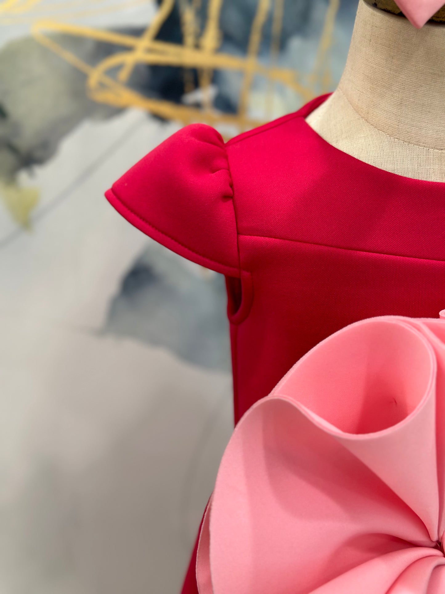 Fuchsia Pink Blossom Baby Doll Dress