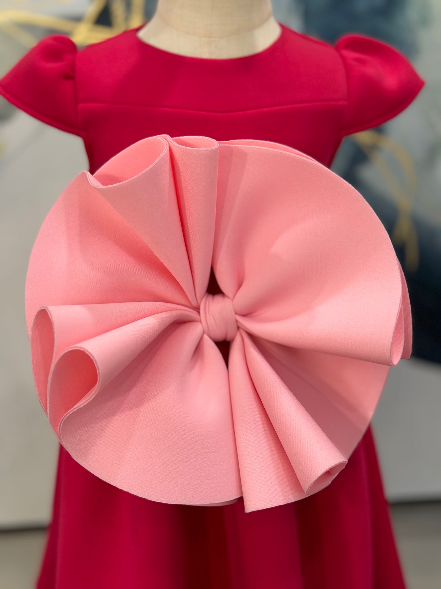 Fuchsia Pink Blossom Baby Doll Dress