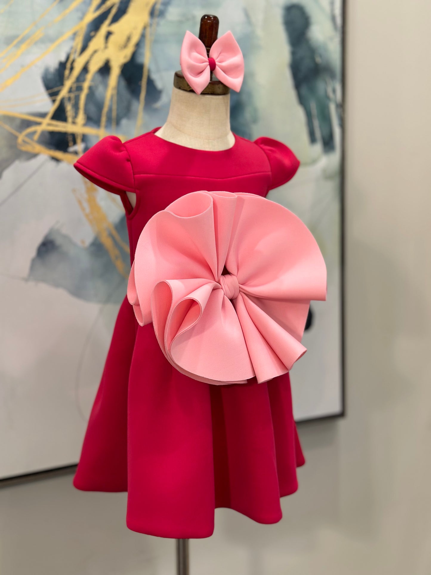 Fuchsia Pink Blossom Baby Doll Dress