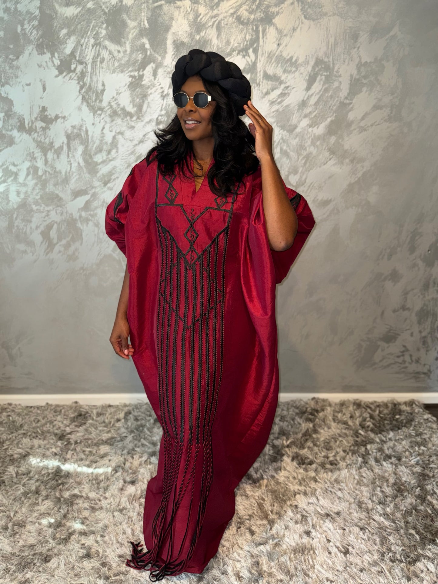 Adult Aztec Maroon Kaftan