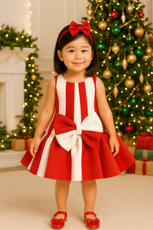 Candy Cane Dress | Luxury Holiday Toddler Dress