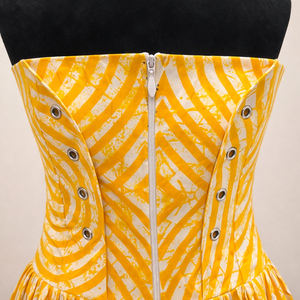 Women’s Zuri Yellow & Turquoise Ankara Midi Dress