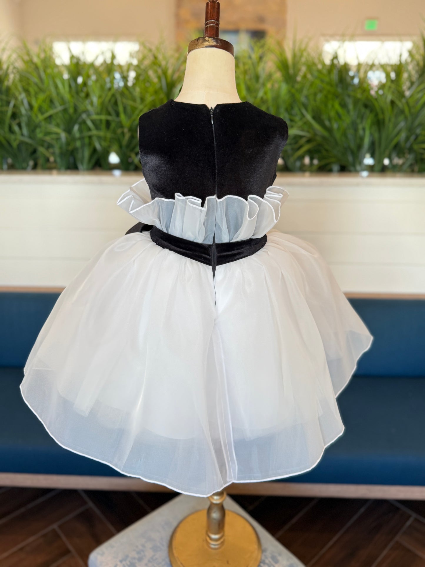 PRE-ORDER The Snow Belle Dress — Black & White Children’s Christmas Dress