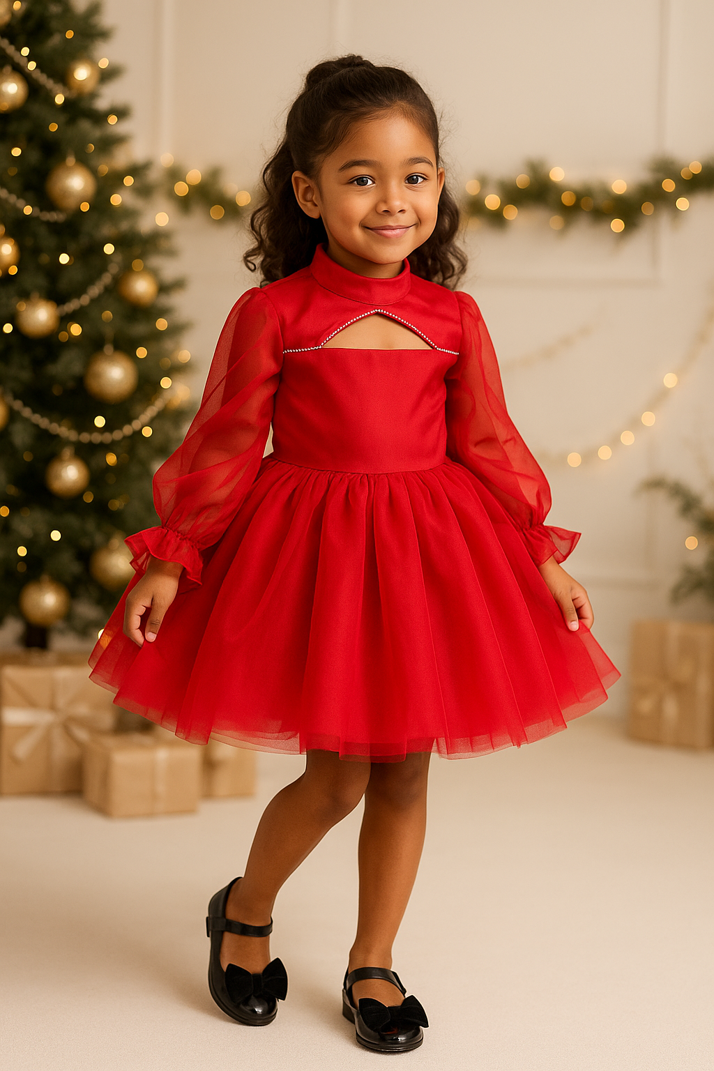 The Red Belle Dress  Red Children's Christmas Dress  Tife&Co