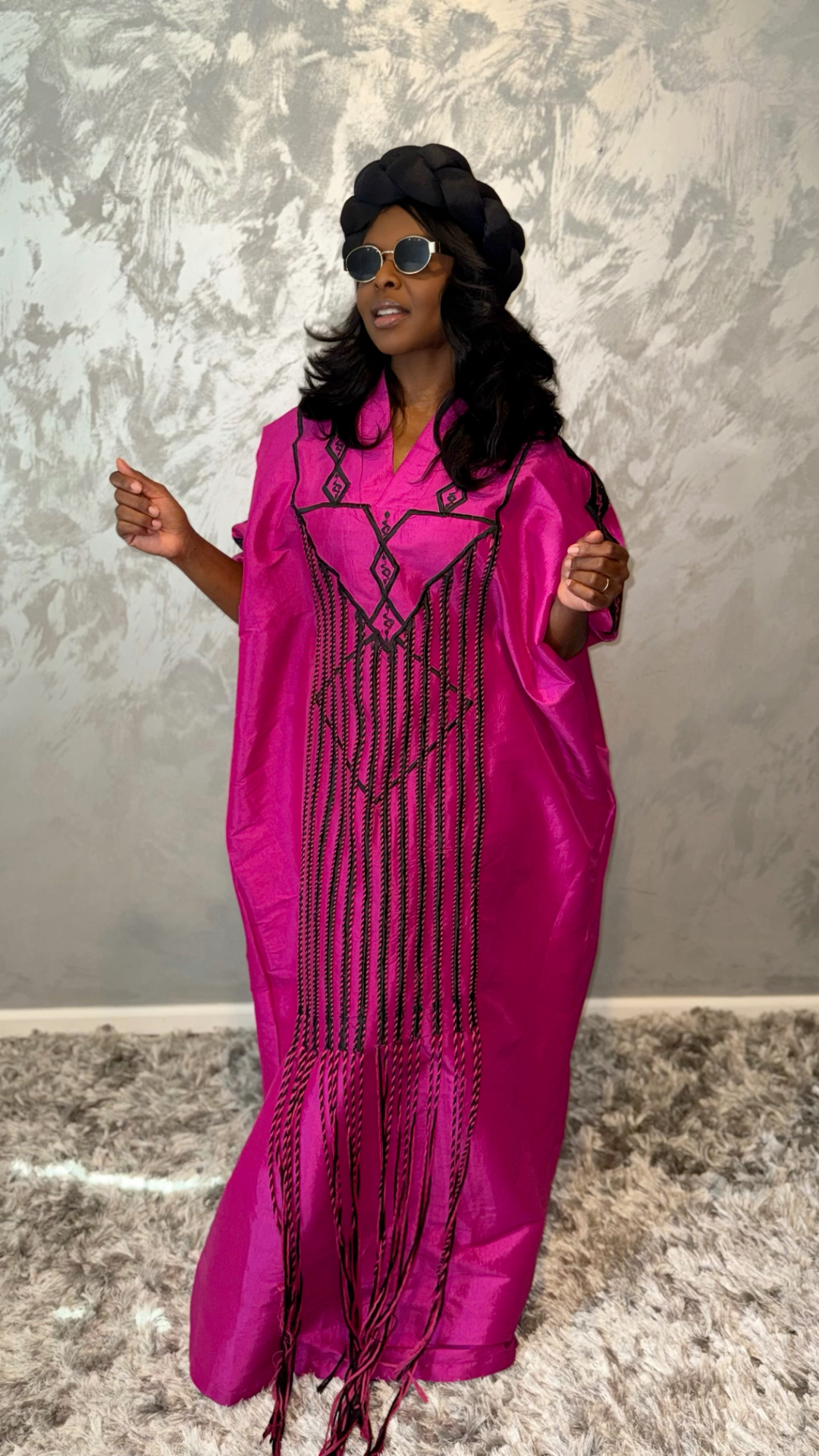 Adult Aztec Kaftan in Fuchsia