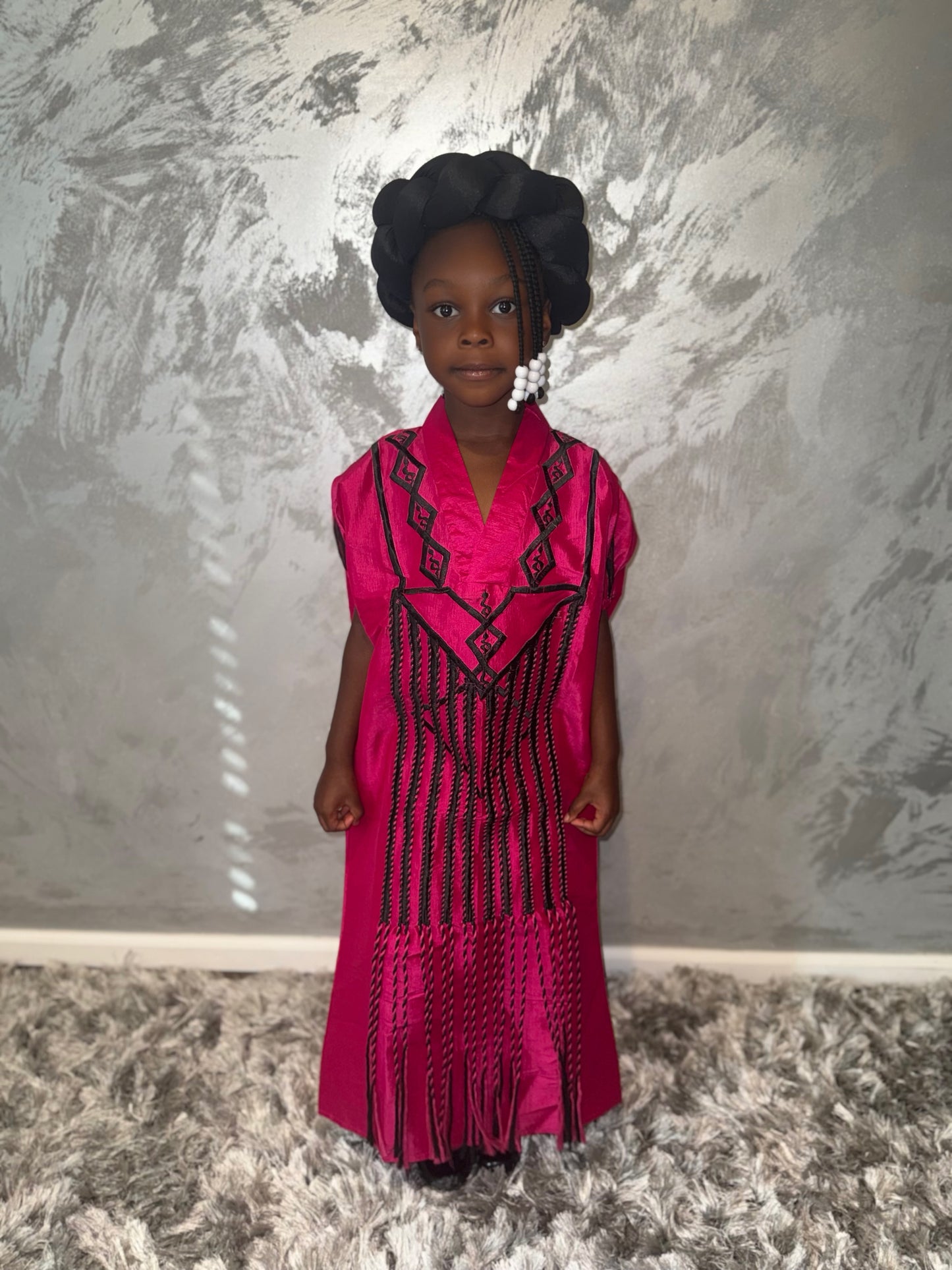 Children's Aztec Kaftan in Fuchsia