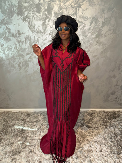 Adult Aztec Maroon Kaftan
