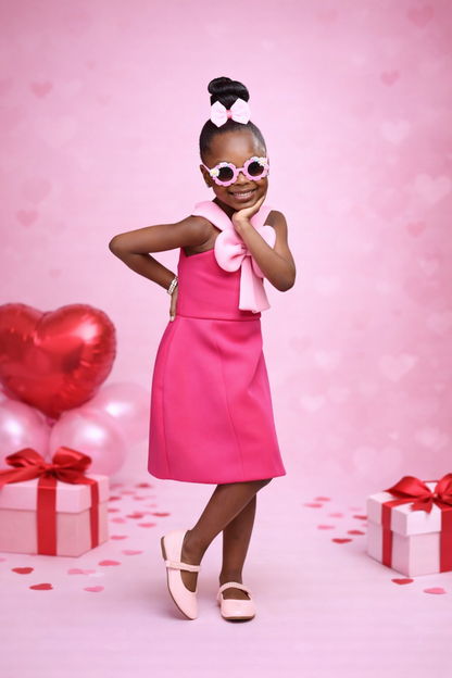 Dream Doll Dress | Pink Valentine Toddler Dress with Bow — Little Miss Valentine Edit