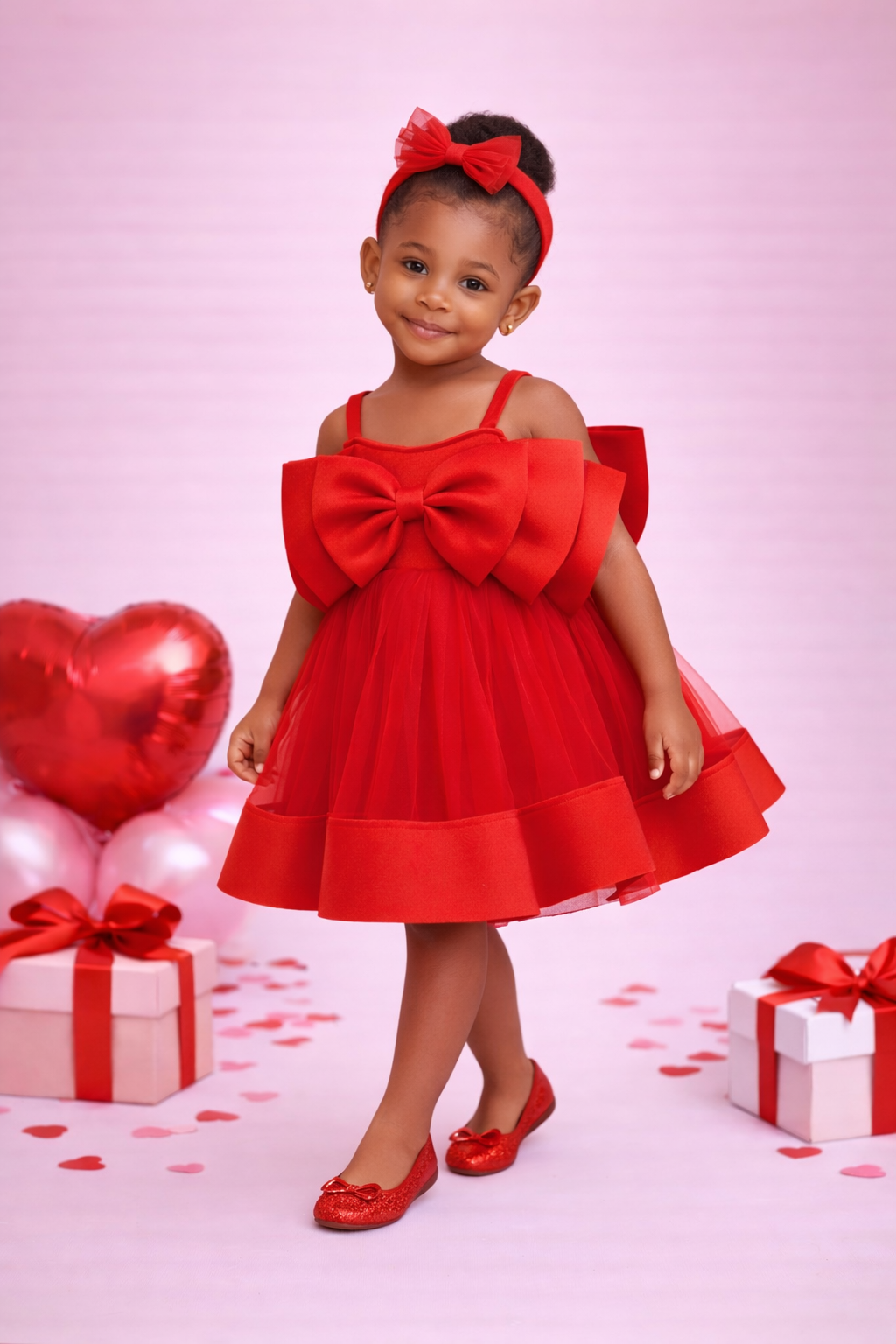 Holly Dress | Red Valentine Toddler Dress with Bow — Little Miss Valentine Edit