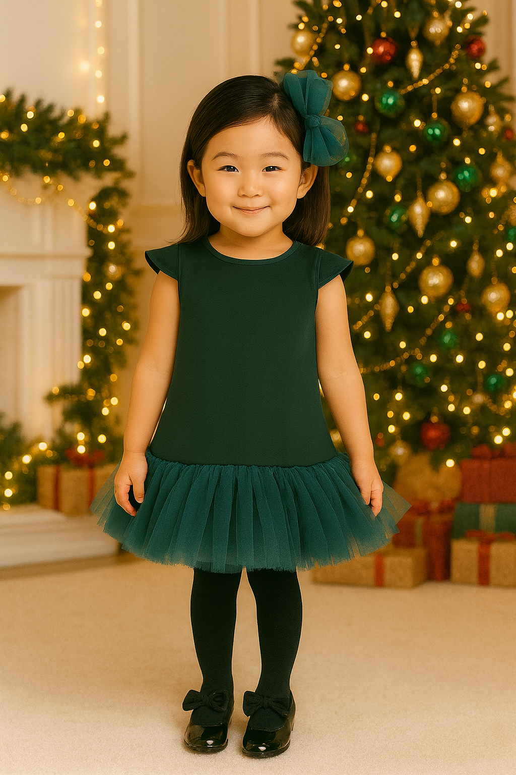 Emerald Green dress | Luxury Holiday Toddler Dress