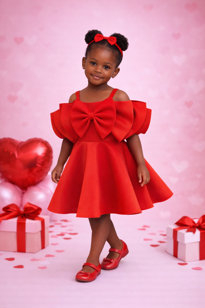 Jolly Dress | Luxury Valentine Red Toddler Dress