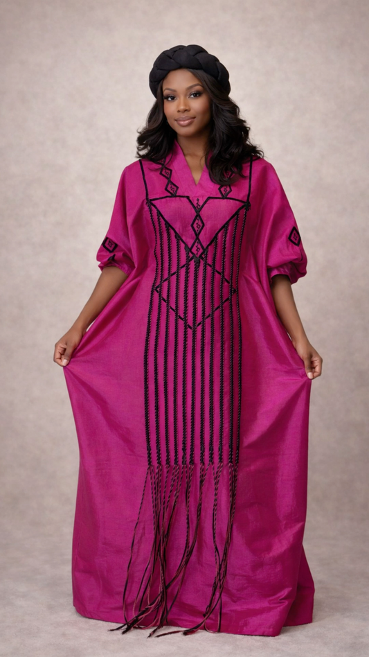 Adult Aztec Kaftan in Fuchsia