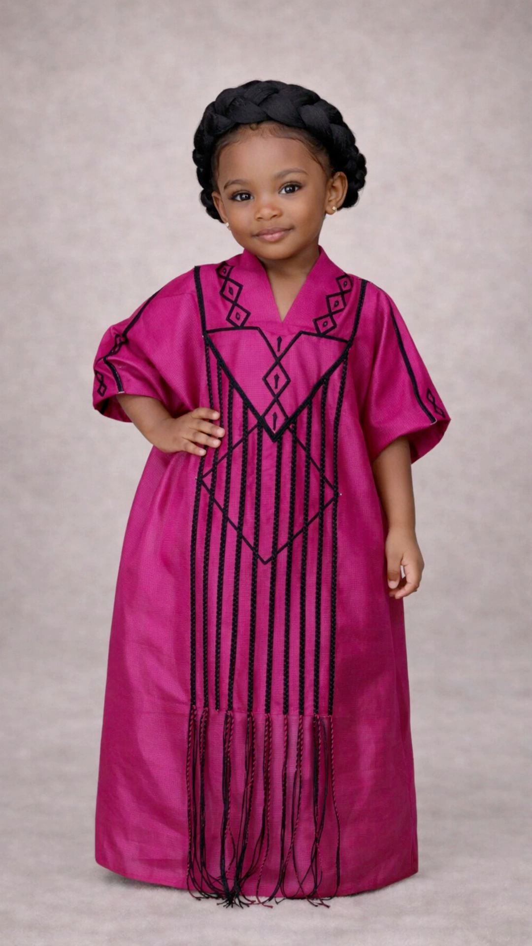 Children's Aztec Kaftan in Fuchsia