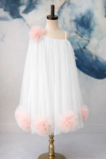 🌸 The Blush Petal Dress- White