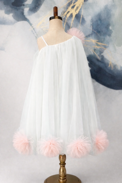 🌸 The Blush Petal Dress- White