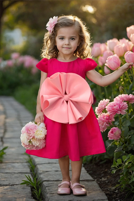 Fuchsia Pink Blossom Baby Doll Dress