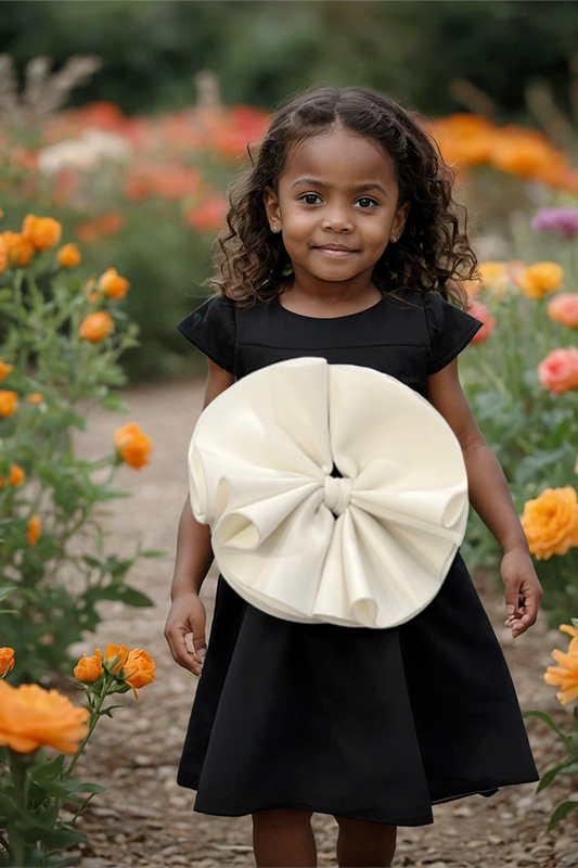 Black and White Blossom Baby Doll Dress