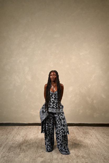 Women’s Àṣà Black & White African Print Corset Top