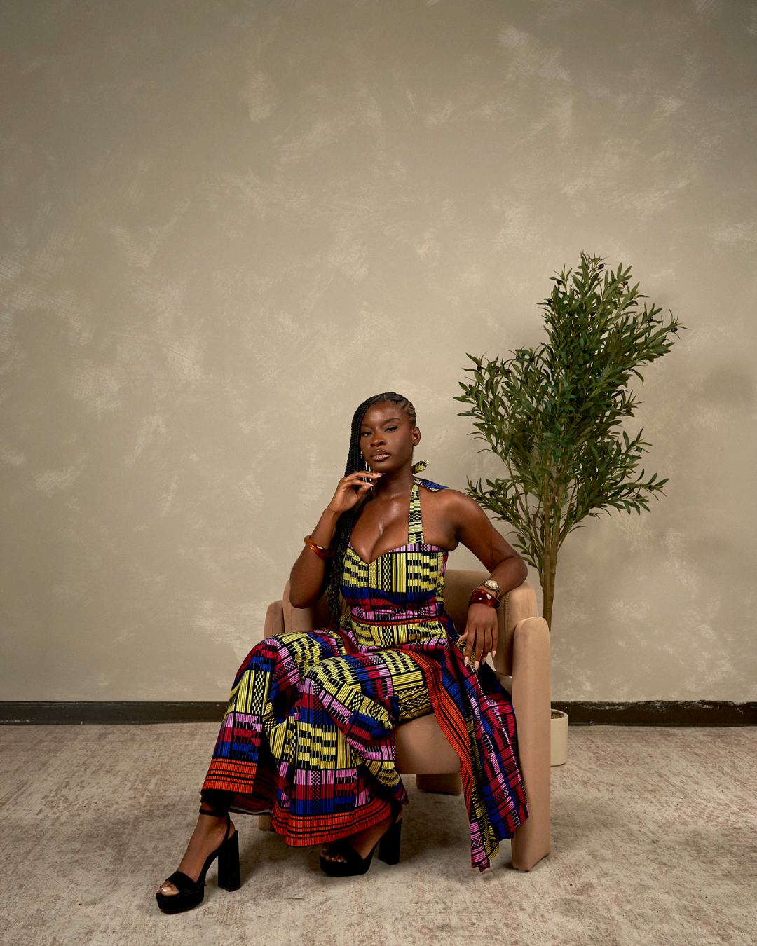 The Women’s Ara Multicolor African Print Top