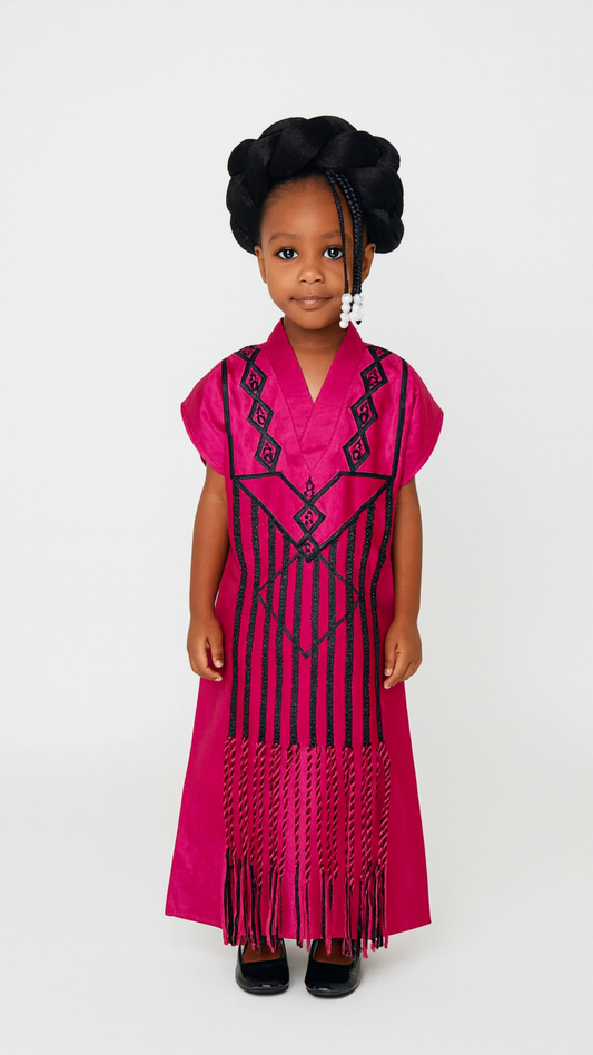 Children's Aztec Kaftan in Fuchsia
