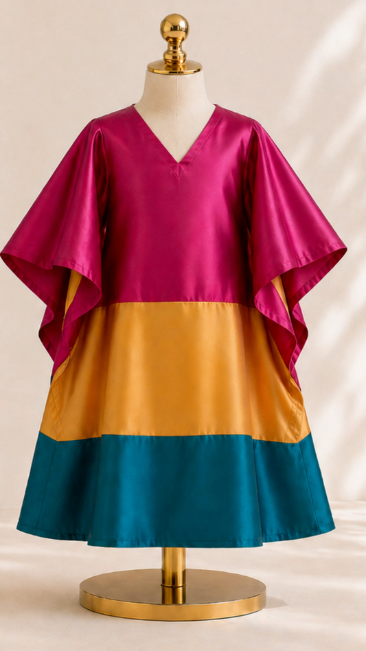 Aura Girls Silk Kaftan Dress for Girls