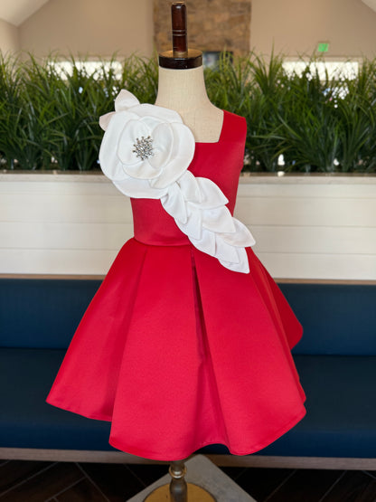 The Winter Rose Dress Children's Red Holiday Dress Tife&Co The Winter Rose Dress Children's Red Holiday Dress Tife&Co