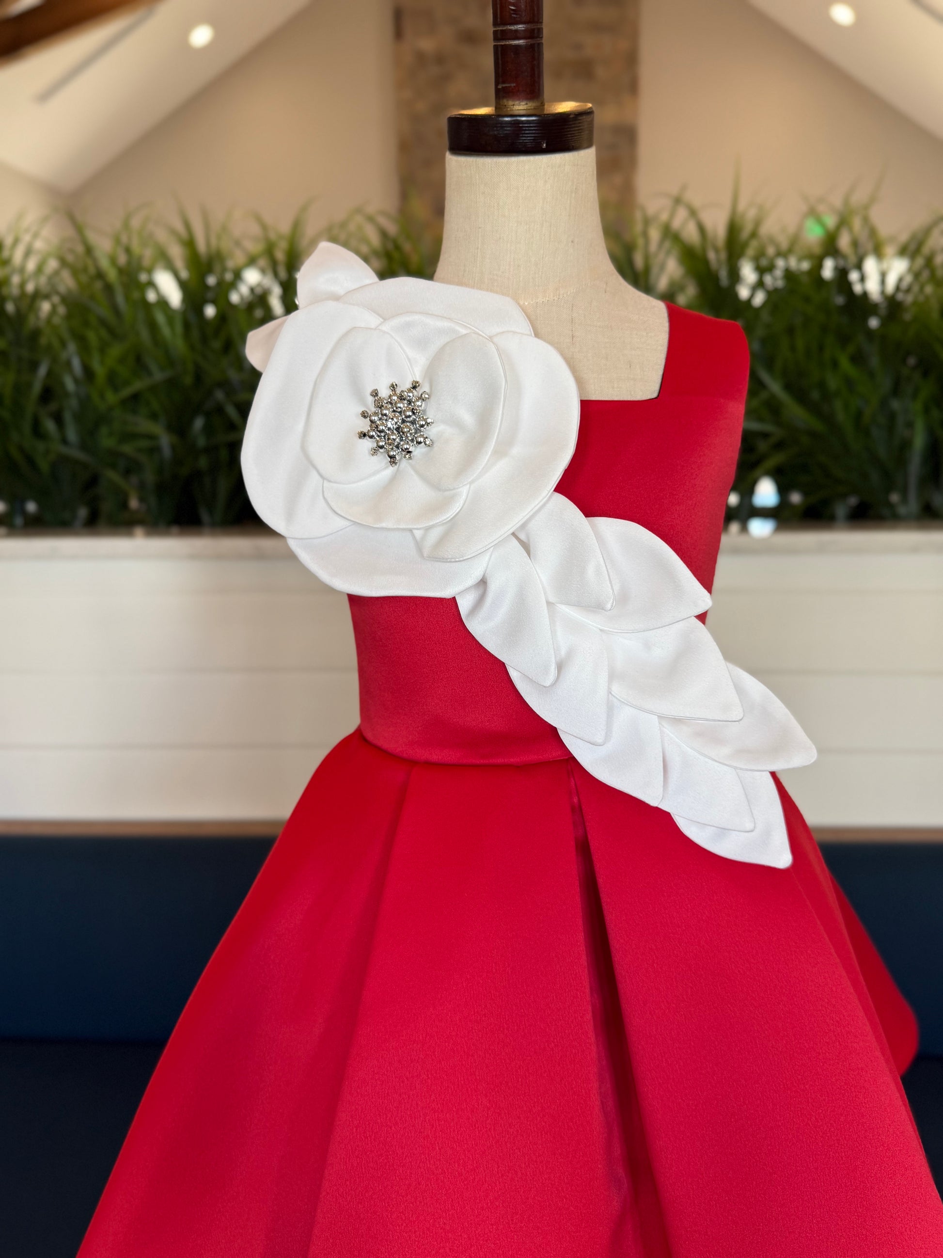 The Winter Rose Dress Children's Red Holiday Dress Tife&Co The Winter Rose Dress Children's Red Holiday Dress Tife&Co