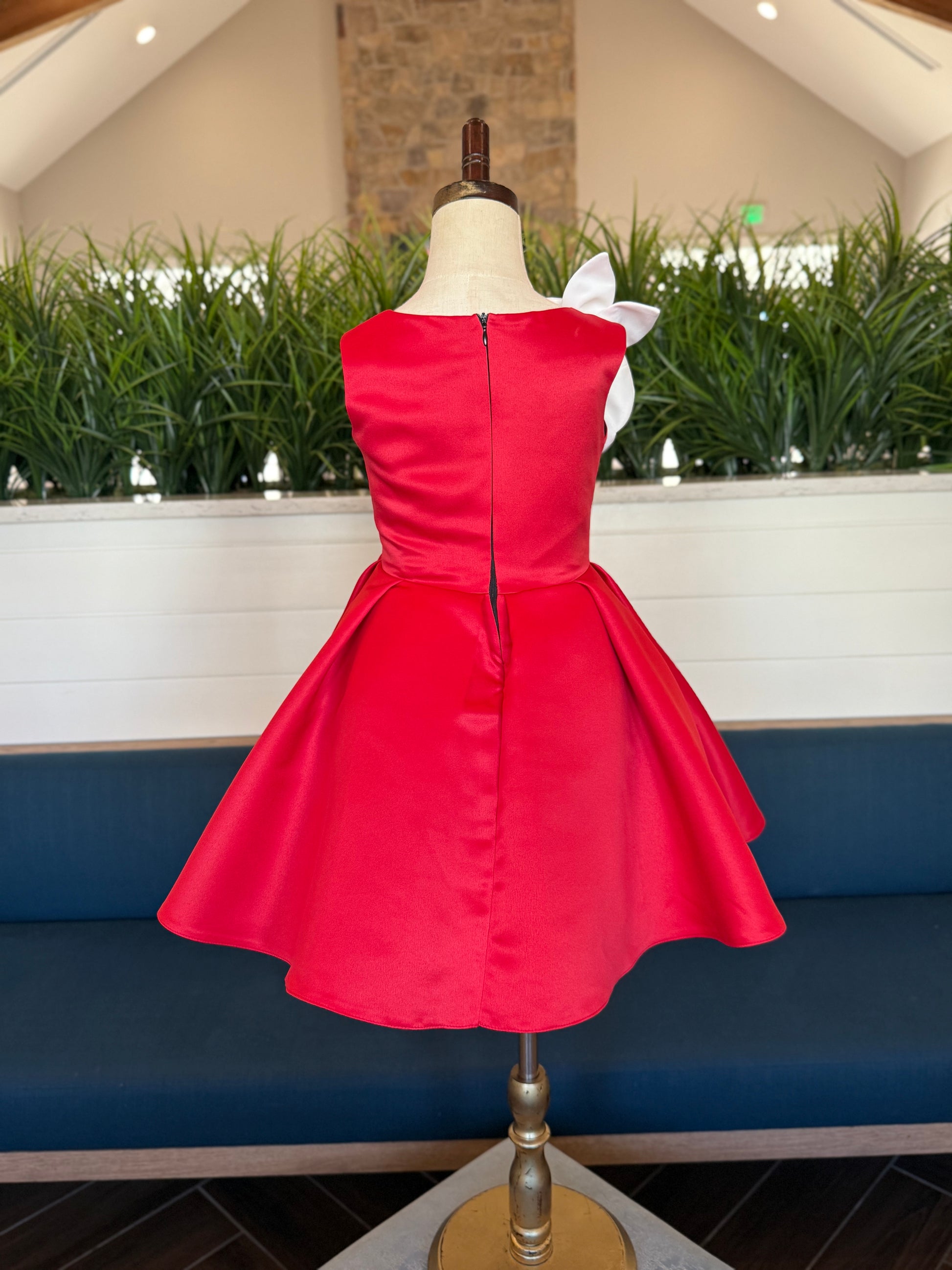 The Winter Rose Dress Children's Red Holiday Dress Tife&Co The Winter Rose Dress Children's Red Holiday Dress Tife&Co