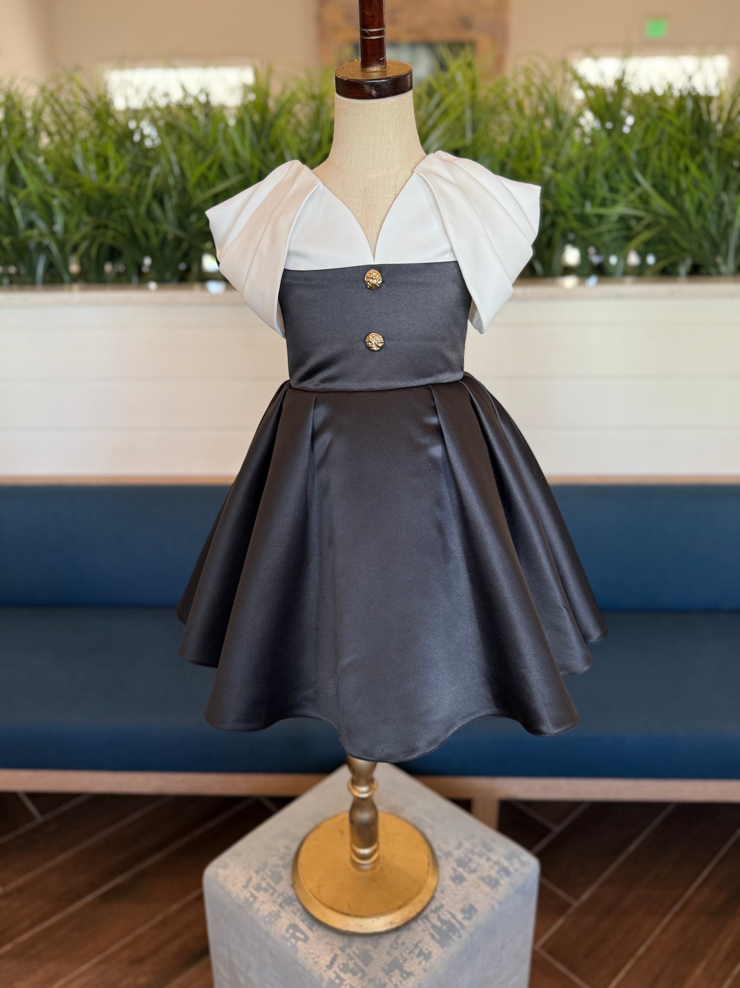 PRE-ORDER The Grace Royale Dress —Black & White  Children’s Christmas Dress